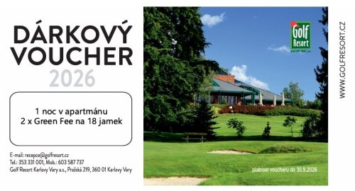1 noc v apartmánu a 2x GF na 18 jamek