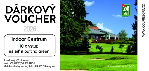 Indoor Centrum - 10 hodin na síti a putting greenu